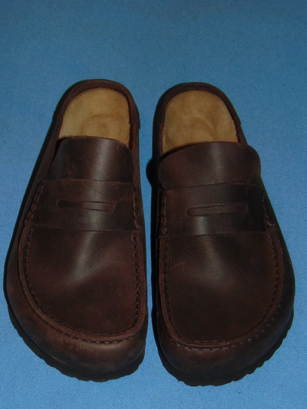 BIRKENSTOCK NAPLES WRAPPED BROWN LEATHER CLOGS
